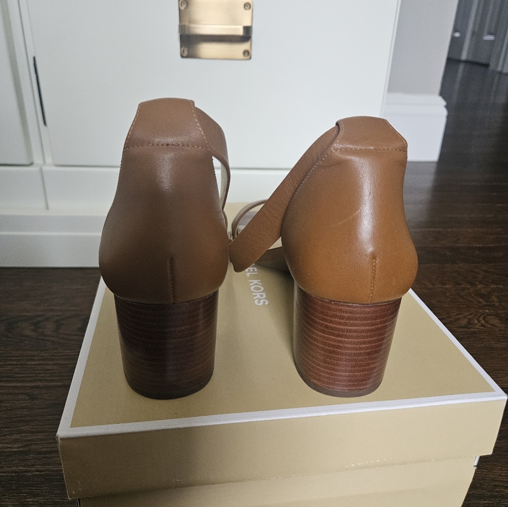 Michael Kors Brown Block Heel Sandals - Picture 3 of 5